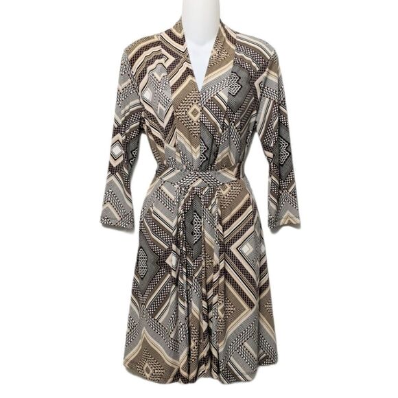CHARMING CHARLIE 70's Print Tie Waist Dress S - Picture 1 of 7